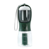 Green 3-in-1 Portable Pet Water Bottle with Food Storage and Waste Bag Dispenser - 300mL Capacity