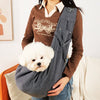 Grey Adjustable Pet Sling Carrier Bag - Comfortable and Hands-Free Design