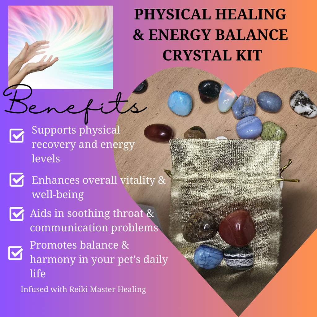 Physical Healing & Energy Balance Crystal Set – Pet Vitality Boost